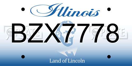 BZX7778 Illinois License Plate