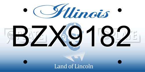 BZX9182 Illinois License Plate