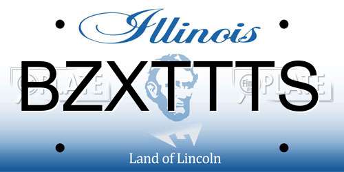 BZXTTTS Illinois License Plate