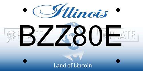 BZZ80E Illinois License Plate