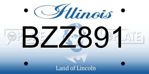 BZZ891 Illinois License Plate
