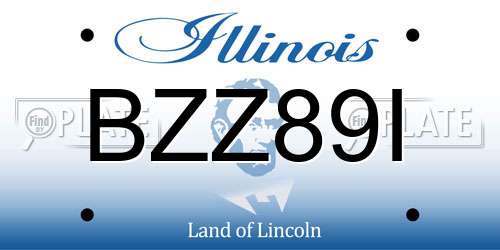 BZZ89I Illinois License Plate
