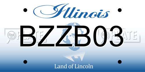 BZZB03 Illinois License Plate