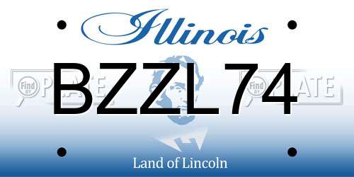 BZZL74 Illinois License Plate