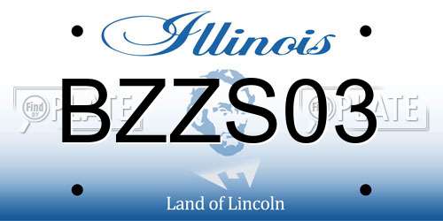 BZZS03 Illinois License Plate