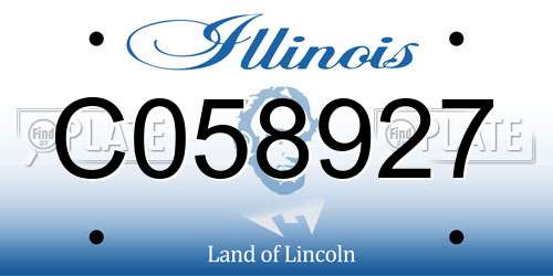 C058927 Illinois License Plate