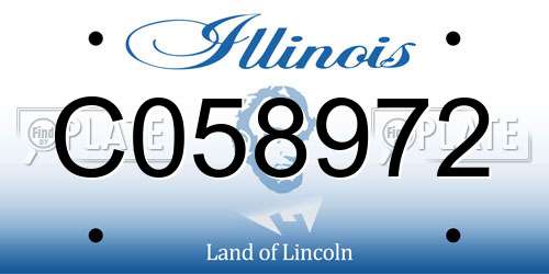 C058972 Illinois License Plate