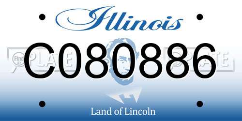 C080886 Illinois License Plate