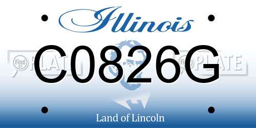 C0826G Illinois License Plate