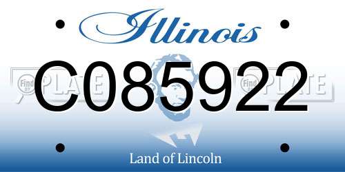 C085922 Illinois License Plate