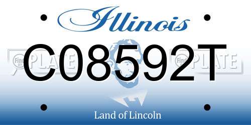 C08592T Illinois License Plate