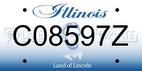 C08597Z Illinois License Plate