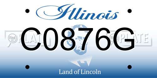 C0876G Illinois License Plate