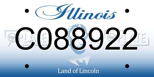 C088922 Illinois License Plate