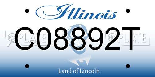 C08892T Illinois License Plate