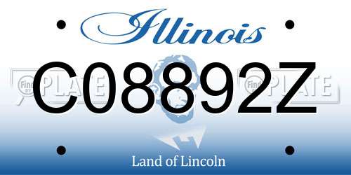 C08892Z Illinois License Plate