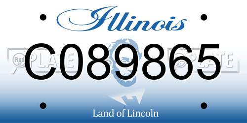 C089865 Illinois License Plate