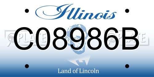 C08986B Illinois License Plate
