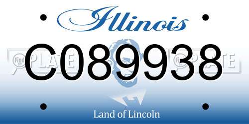 C089938 Illinois License Plate