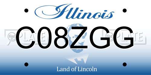 C08ZGG Illinois License Plate