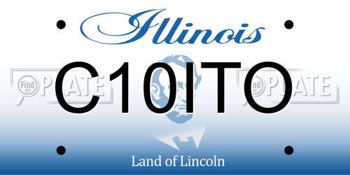 C10ITO Illinois License Plate