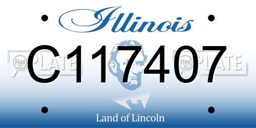 C117407 Illinois License Plate