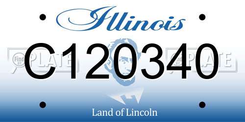 C120340 Illinois License Plate