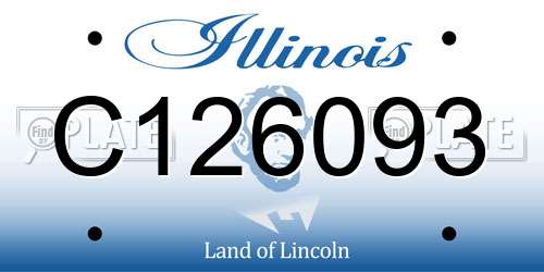 C126093 Illinois License Plate