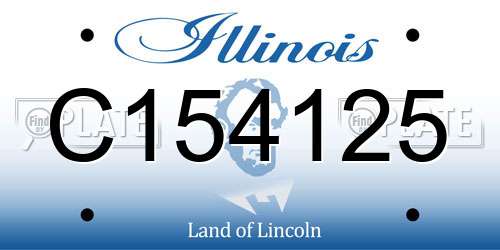 C154125 Illinois License Plate