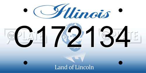 C172134 Illinois License Plate