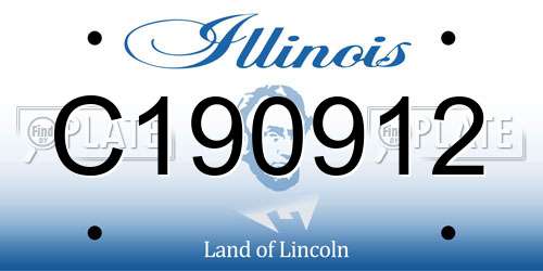 C190912 Illinois License Plate