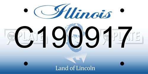 C190917 Illinois License Plate