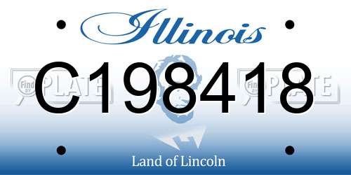 C198418 Illinois License Plate