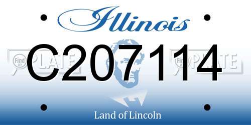 C207114 Illinois License Plate