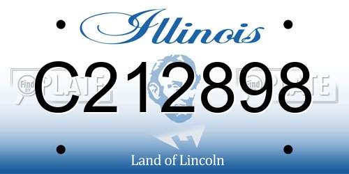 C212898 Illinois License Plate