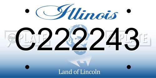 C222243 Illinois License Plate