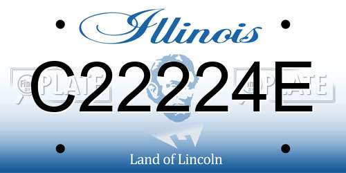 C22224E Illinois License Plate