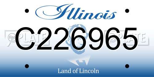 C226965 Illinois License Plate