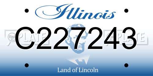 C227243 Illinois License Plate