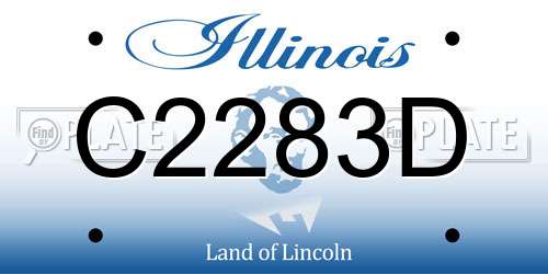 C2283D Illinois License Plate