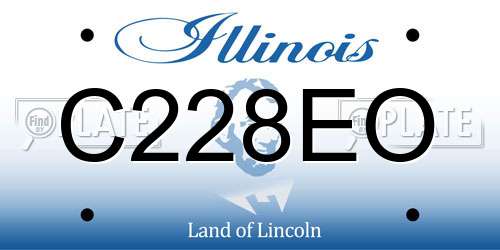 C228EO Illinois License Plate
