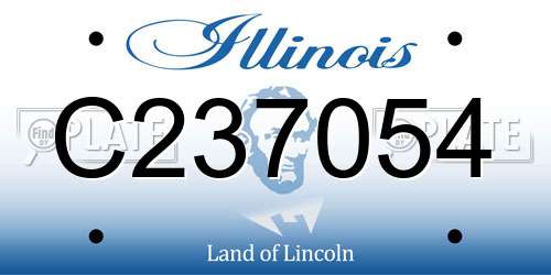 C237054 Illinois License Plate