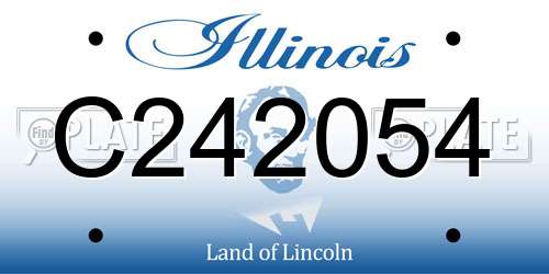 C242054 Illinois License Plate
