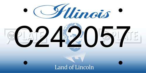 C242057 Illinois License Plate