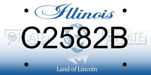 C2582B Illinois License Plate
