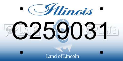 C259031 Illinois License Plate