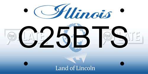 C25BTS Illinois License Plate
