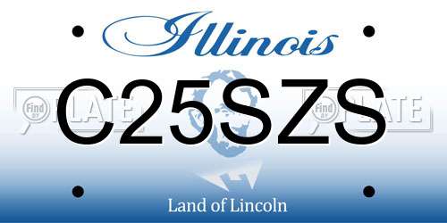 C25SZS Illinois License Plate
