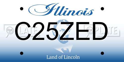 C25ZED Illinois License Plate