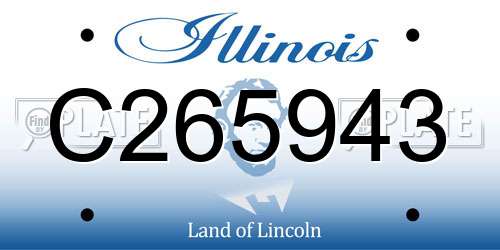 C265943 Illinois License Plate